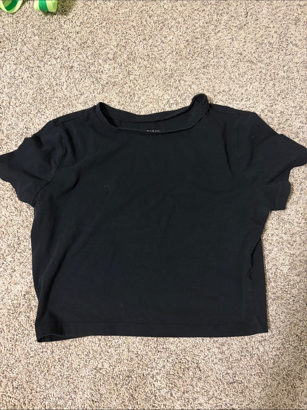 wild fable Black Short Sleeve Crewneck Crop Top